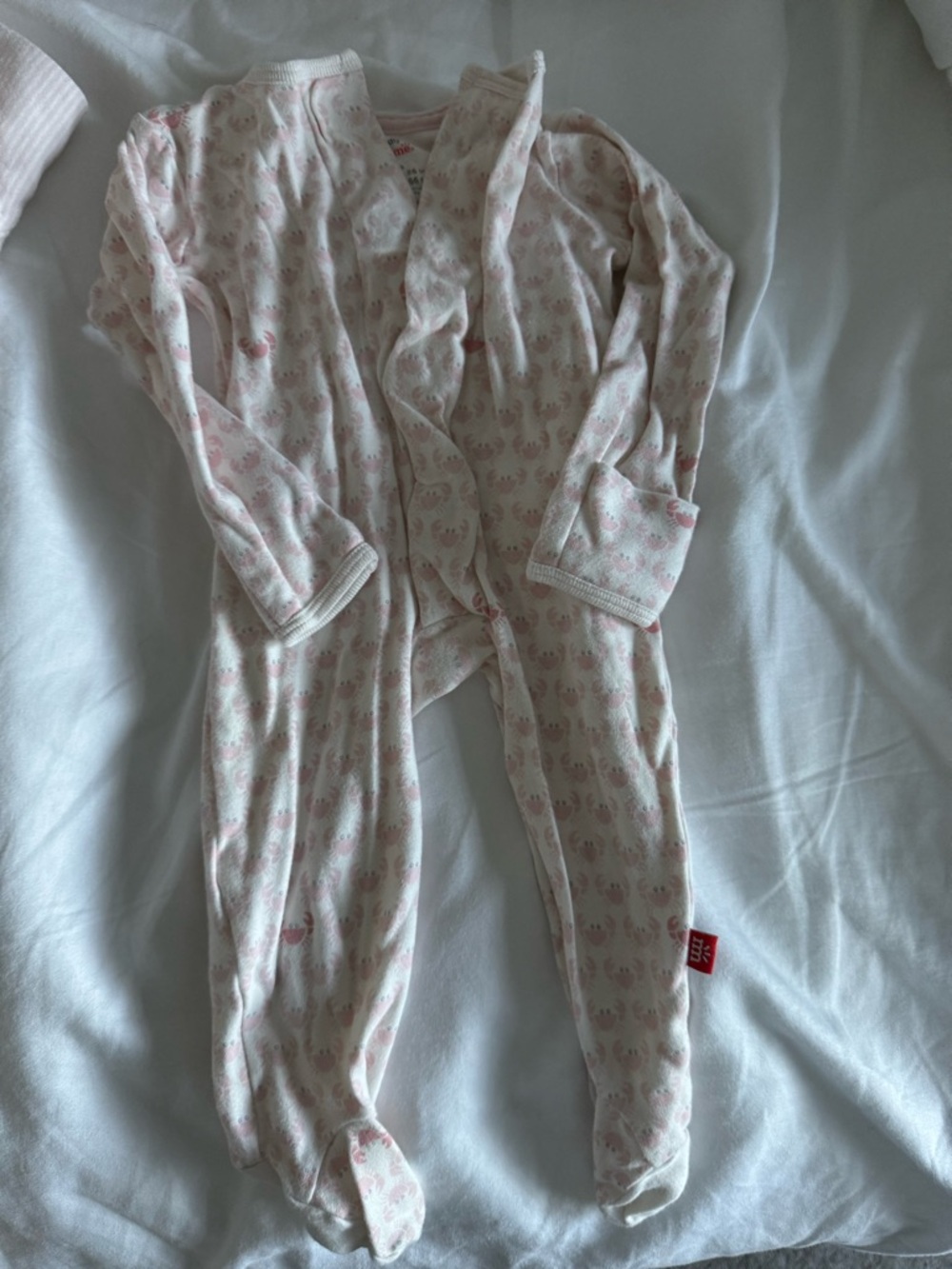 Magnetic Me Pink Crab-Print Footed Sleeper